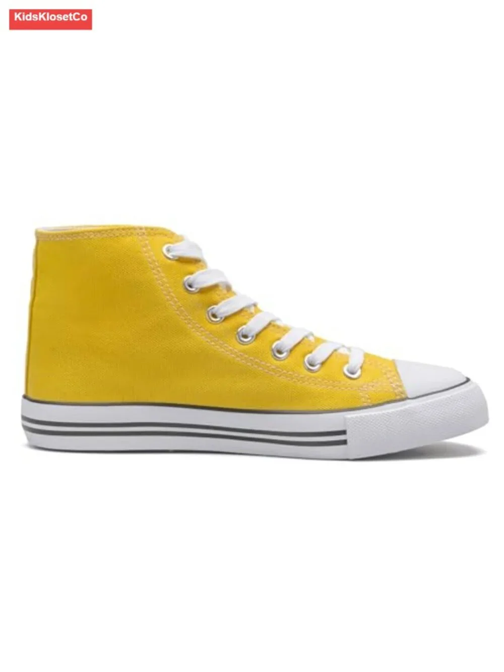 Kids High Top Canvas Sneakers Lace Up Anti-Slip Rubber Sole
